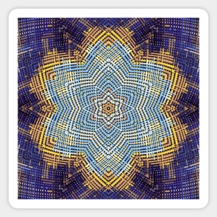 Weave Mandala Blue and Yellow Sticker